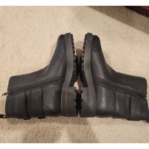 NWOB Lucky Brand  Candre BOOTS Moto  Buckle black Women's 7 EU 37.5 MSRP $169 - Picture 7 of 10